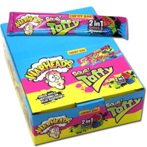 Warheads Sour Taffy 2 in 1 Chewy Bar 1.5oz 24ct